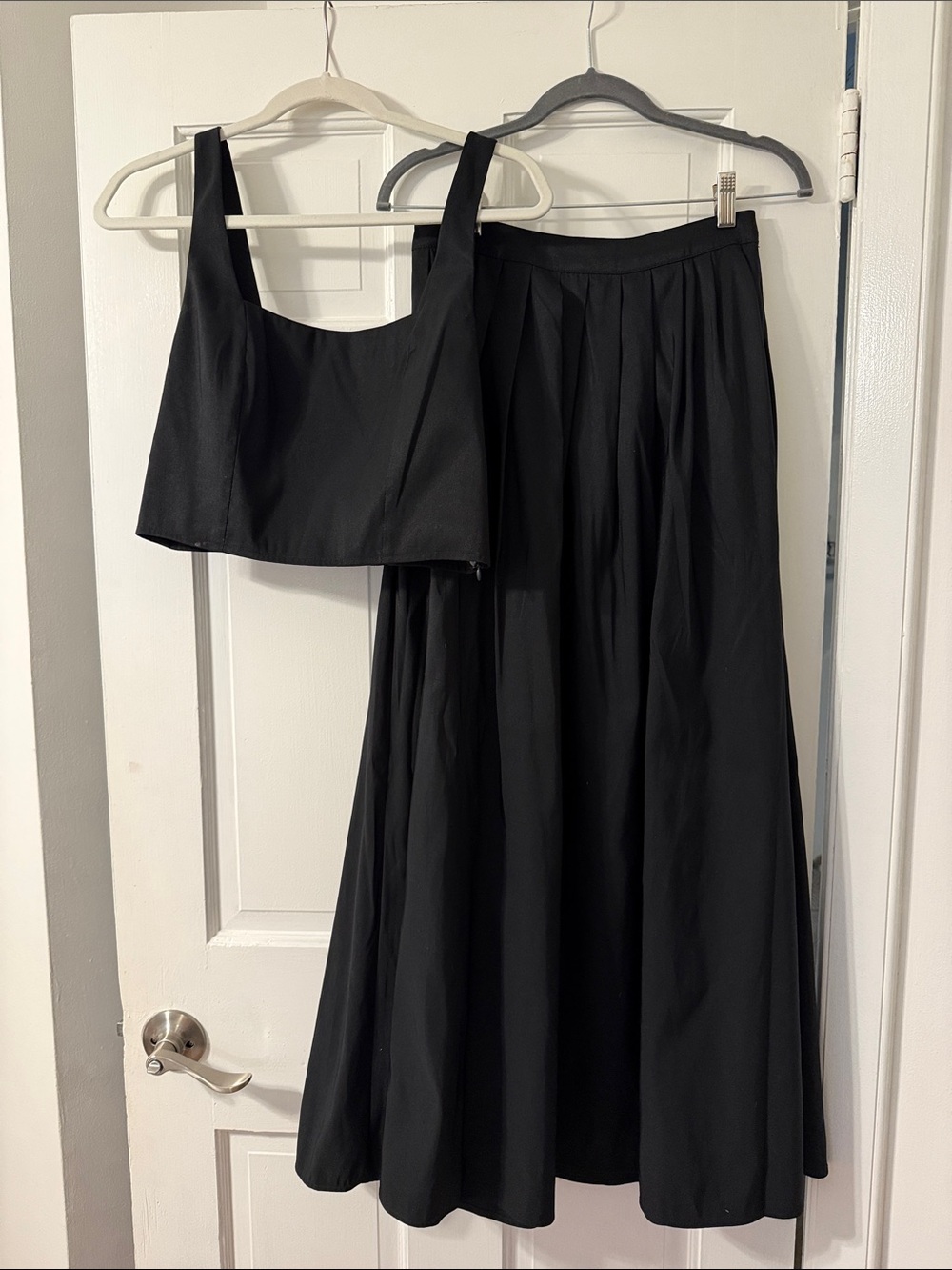 Black Maxi Skirt with Coordinating Crop Top